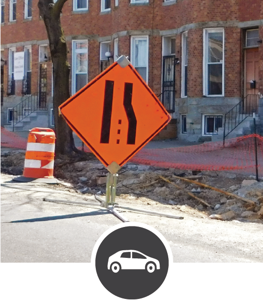 The project included roadway resurfacing and reconstruction at specific sections along the corridor, in addition to the new dedicated bus lanes. The team selected the targeted segments based on BCDOT’s pavement management system, as well as field visits and observations. This resurfacing and reconstruction of the roadway not only benefit buses, but also the trucks and automobiles that use North Avenue for crosstown mobility.